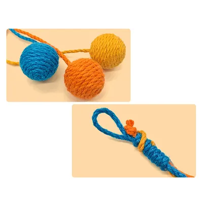 UAMLY Jouet pour chat en forme de boule de sisal suspendue