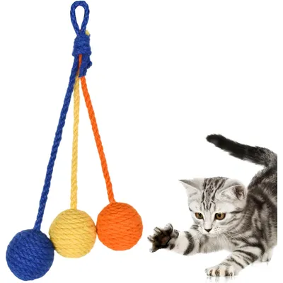 UAMLY Jouet pour chat en forme de boule de sisal suspendue
