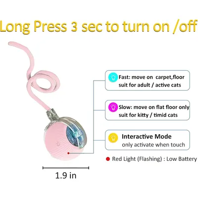 UAMLY Balle jouet interactive à 360° pour chat