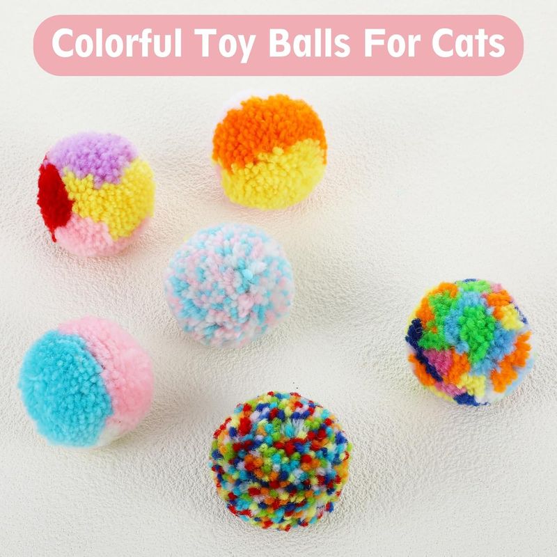 UAMLY Boules à pompons pour chat, jouet pour chat