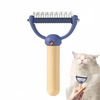 FurryFusion Brosse de toilettage double face pour chat