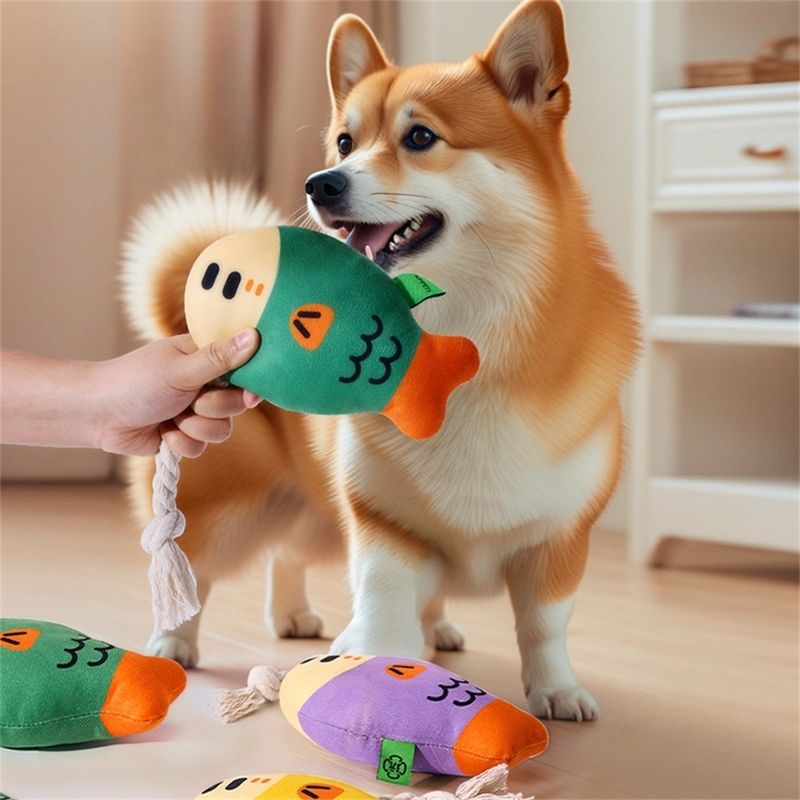 IntiMeg Jouet pour chien en forme de poisson-gras sonore