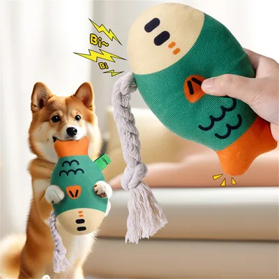 IntiMeg Jouet pour chien en forme de poisson-gras sonore