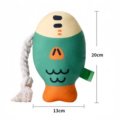 FurryFusion Jouet en peluche pour chien en forme de poisson simulé