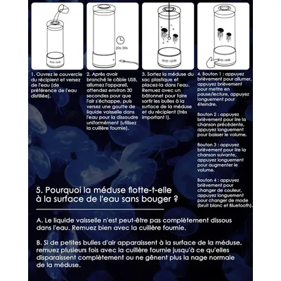 Jellyfish Lamp avec 10 Couleurs & Télécommande