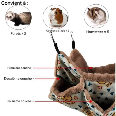 ZooVenture Hamaca de doble capa para animales pequeños