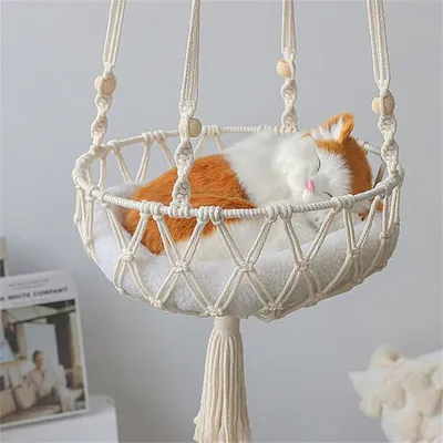IntiMeg Hamac pour chat en macramé