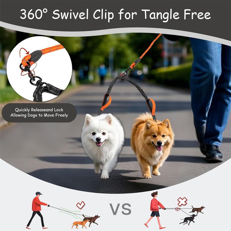 IntiMeg Laisse de traction pour deux chiens