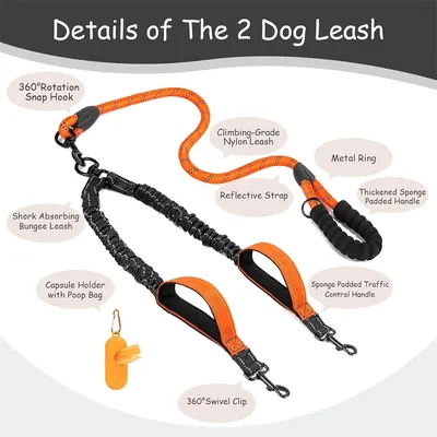 IntiMeg Laisse de traction pour deux chiens