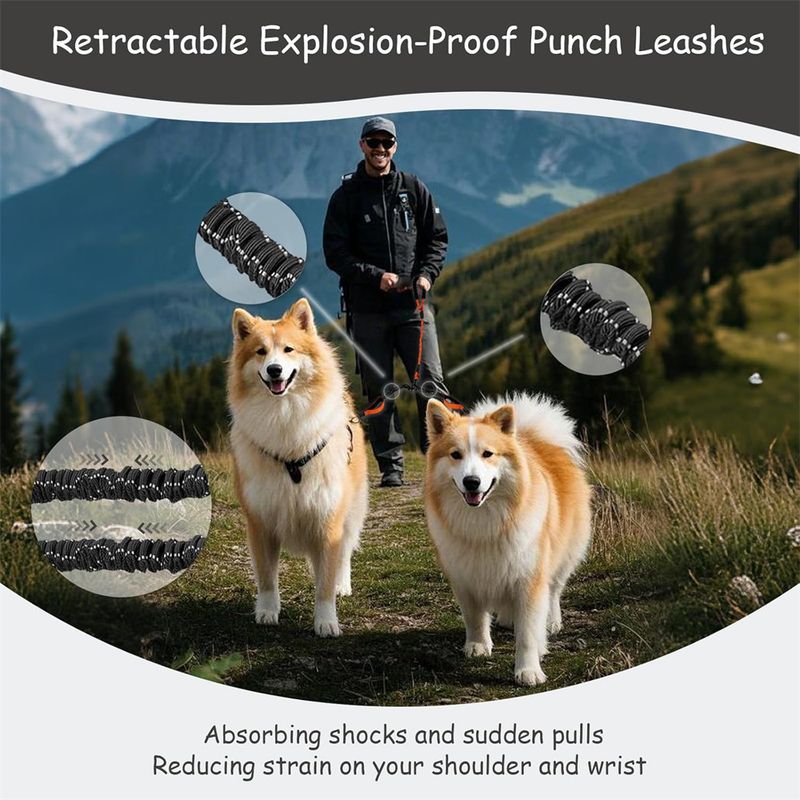 IntiMeg Laisse de traction pour deux chiens