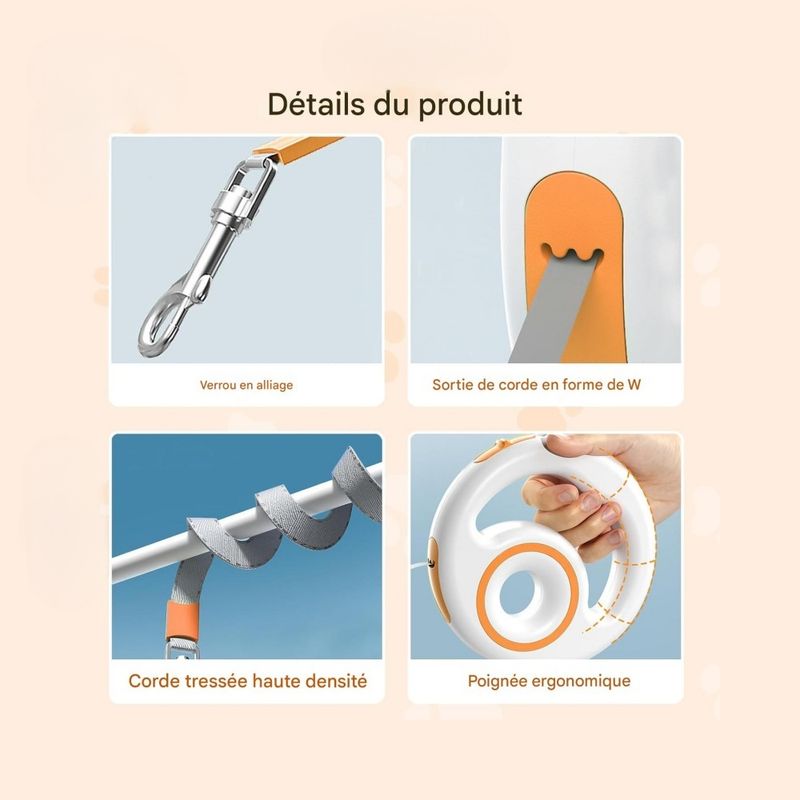 ZenPets Laisse rétractable pour chien