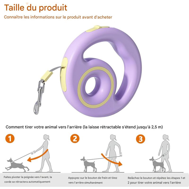 ZenPets Laisse rétractable pour chien