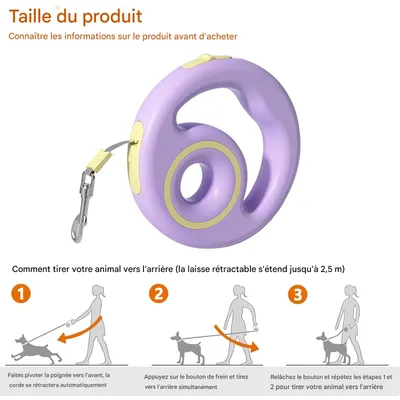 ZenPets Laisse rétractable pour chien
