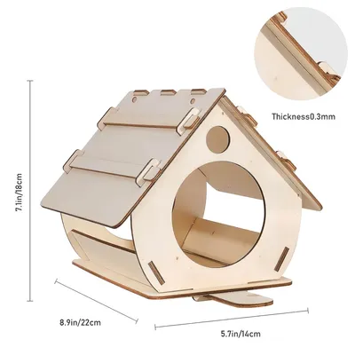 FurryFusion Nid d'oiseau en bois pour extérieur