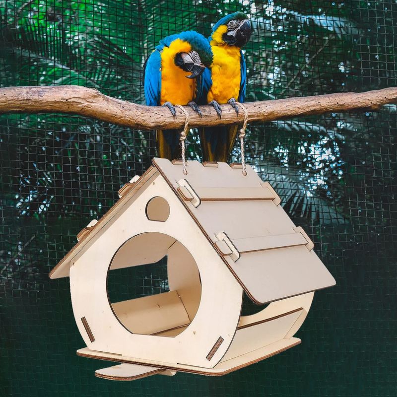 FurryFusion Nid d'oiseau en bois pour extérieur
