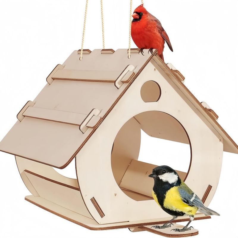 FurryFusion Nid d'oiseau en bois pour extérieur