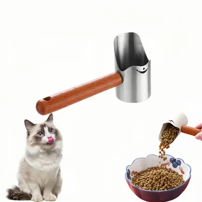 FurryFusion Pelle à nourriture pour chat en acier inoxydable