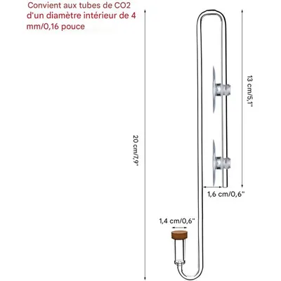 ZooVenture Diffuseur De CO2 Pour Tube De CO2 ID 4 Mm