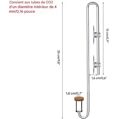ZooVenture Diffuseur De CO2 Pour Tube De CO2 ID 4 Mm