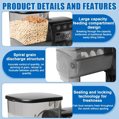 Distributeur automatique de nourriture pour aquarium - 250 ml