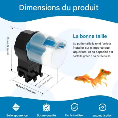 ZooVenture Distributeur Automatique Pour Poissons Minuterie 12H 24H