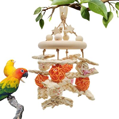 IntiMeg Jouet pour perroquet en bois naturel