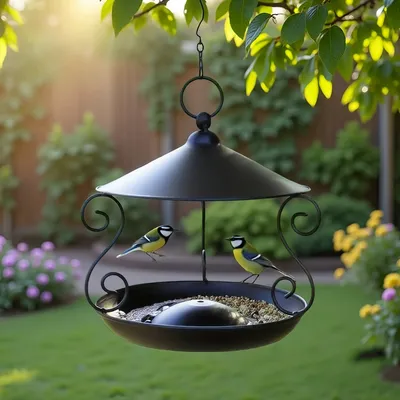 FurryFusion Nourrisseur d'oiseaux en métal pour extérieur