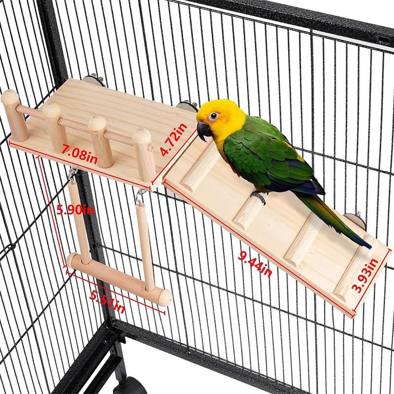 IntiMeg Plateforme d'habitation en bois pour cage d'oiseaux