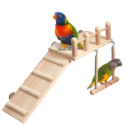IntiMeg Plateforme d'habitation en bois pour cage d'oiseaux