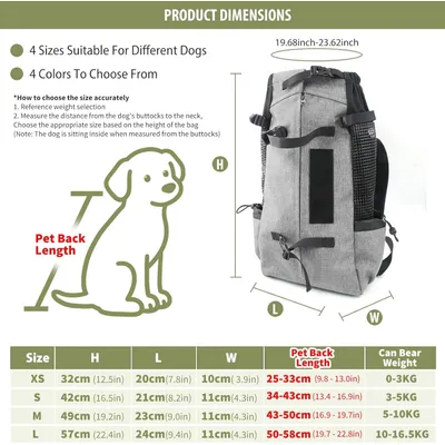 UAMLY Sac de transport respirant pour chien pour la randonnée