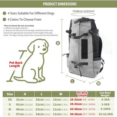 UAMLY Sac de transport respirant pour chien pour la randonnée