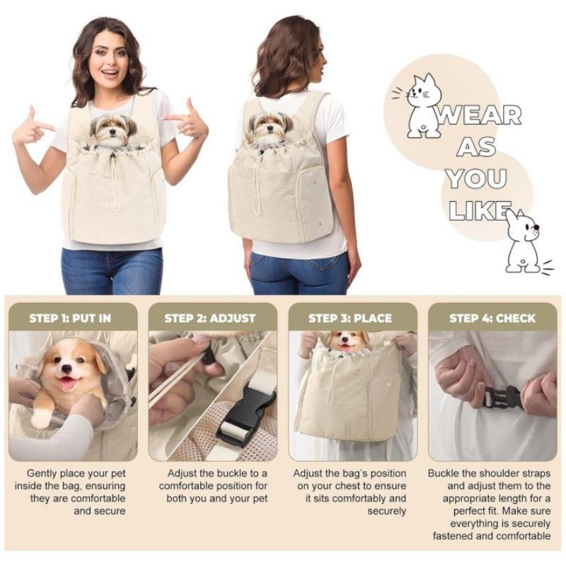 UAMLY Sac à dos pour chien avant