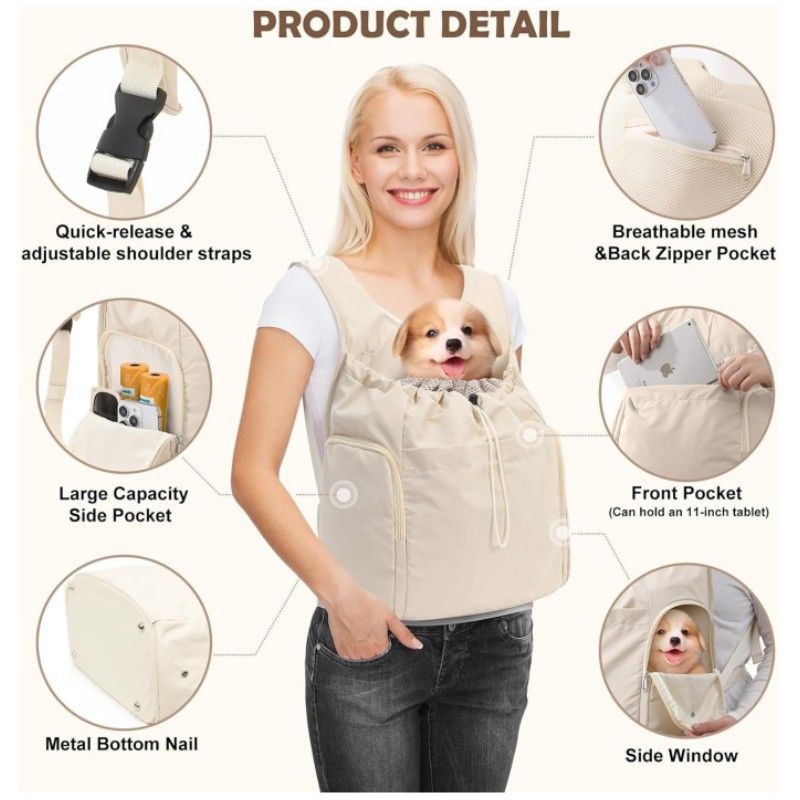 UAMLY Sac à dos pour chien avant