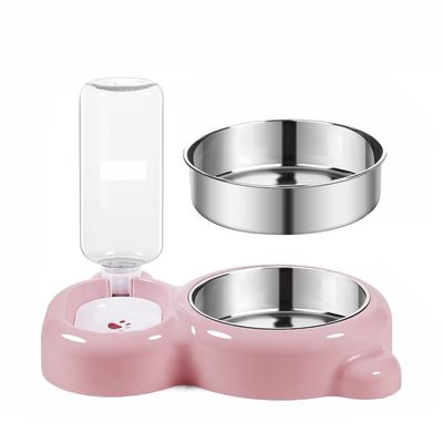 UAMLY Eau potable pour chat et bol en acier inoxydable