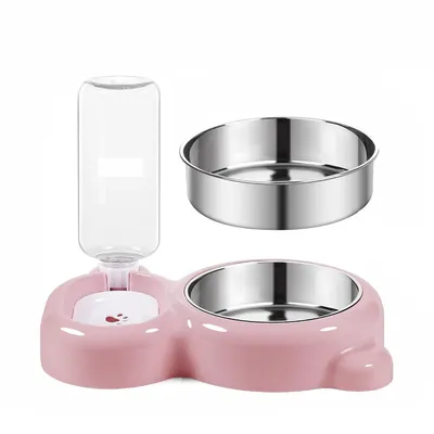 UAMLY Agua para gatos y cuenco de acero inoxidable