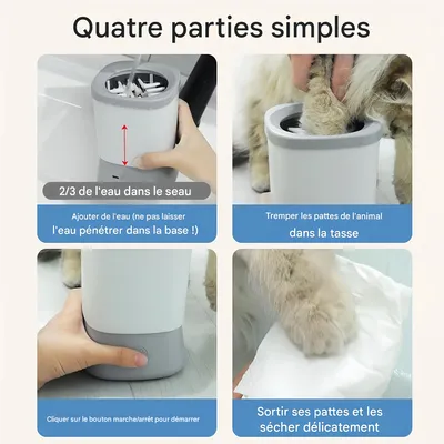 IntiMeg Tasse de lavage électrique des pattes pour animaux de compagnie