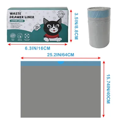 IntiMeg Sacs à déchets pour litière pour chat intelligente, 100 pièces IntiMeg Sacs à déchets pour litière pour chat intelligente, 100 pièces