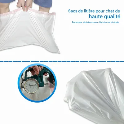 FurryFusion Sacs de litière pour bac à litière pour chats