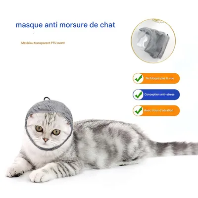 FurryFusion Masque anti-morsures pour chat