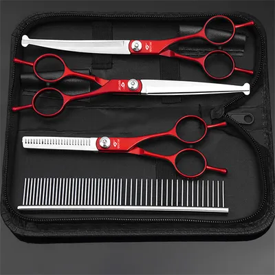 IntiMeg Ensemble de ciseaux de toilettage pour animaux de compagnie
