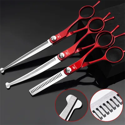 IntiMeg Ensemble de ciseaux de toilettage pour animaux de compagnie