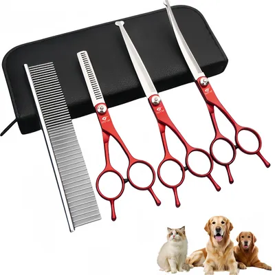 IntiMeg Ensemble de ciseaux de toilettage pour animaux de compagnie