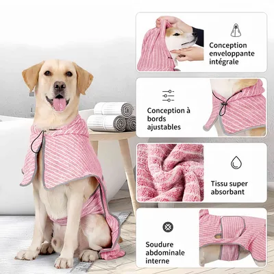 FurryFusion Robe de bain pour grand chien
