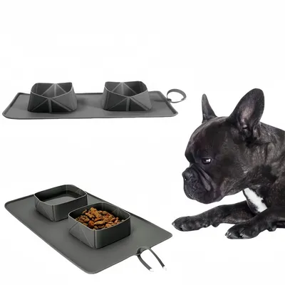 FurryFusion Assiette pour animaux en silicone pliable