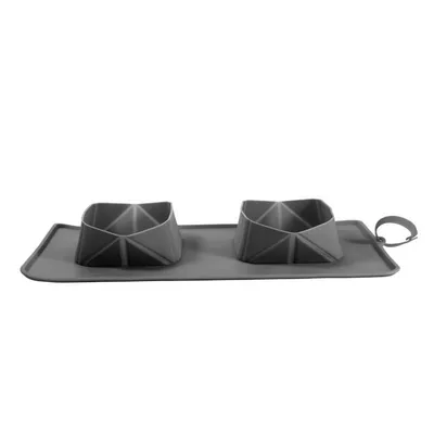 FurryFusion Assiette pour animaux en silicone pliable