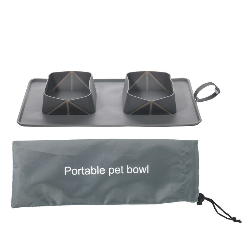 FurryFusion Assiette pour animaux en silicone pliable