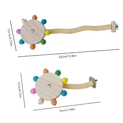 ZooVenture Perchoir En Bois Avec Échelle Et Jouet Rotatif Pour Oiseaux