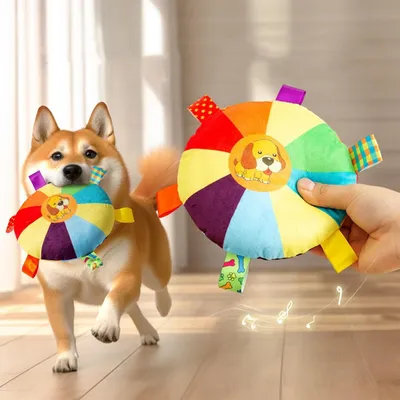 4 Pièces Frisbee Chien, Peluche Freesbee pour Chien, Frisbee Diamètre 15 cm