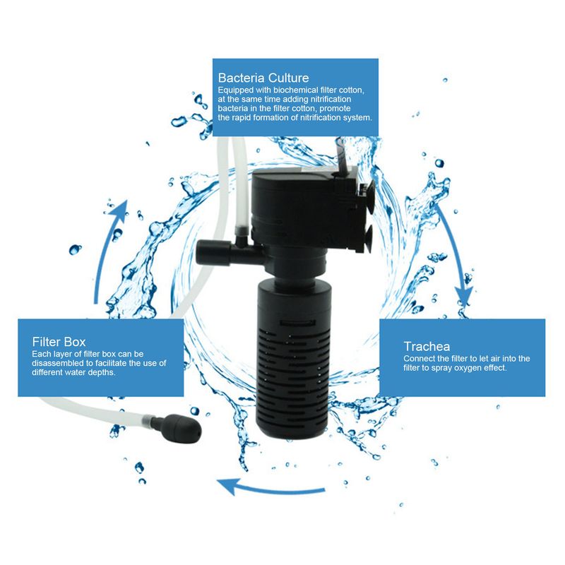 Filtre pour aquarium à poissons de bas niveau