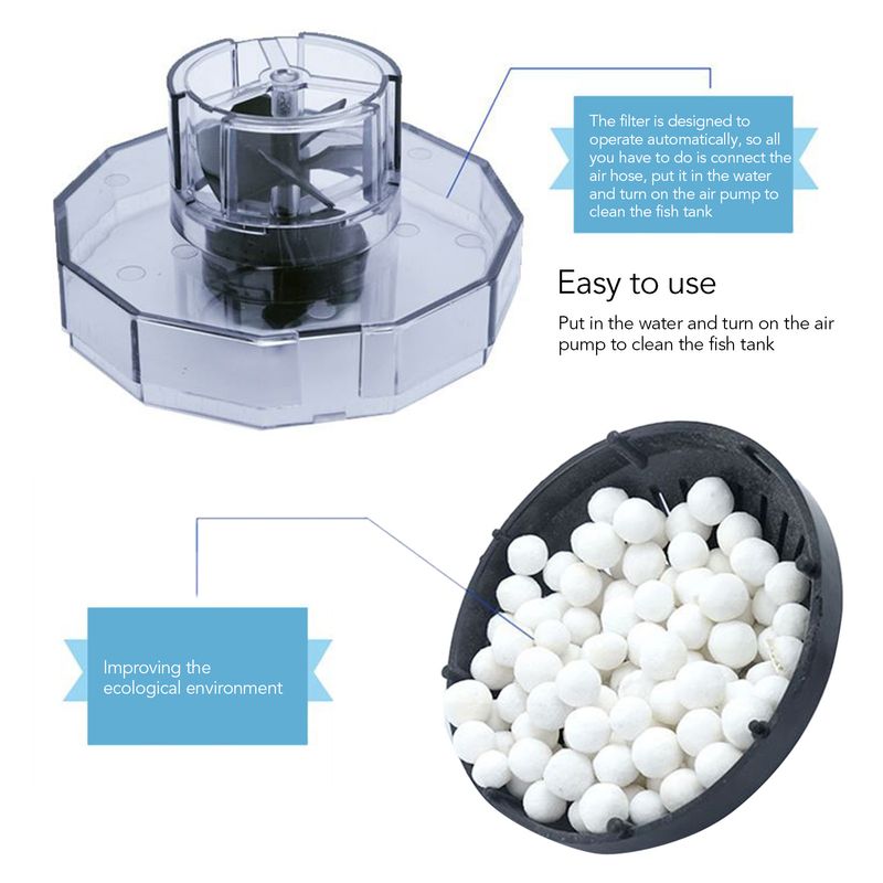 Filtre pour aquarium à poissons rond